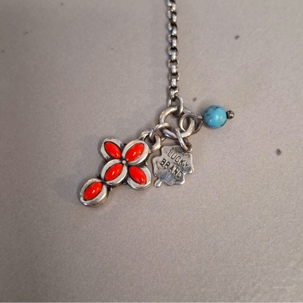 Lucky Brand Red Cross Charm 14$